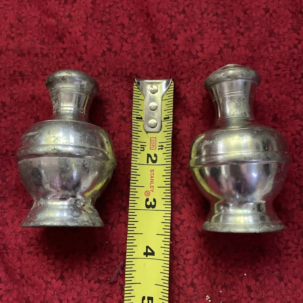 Vintage‎ Pewter Salt And Pepper Set